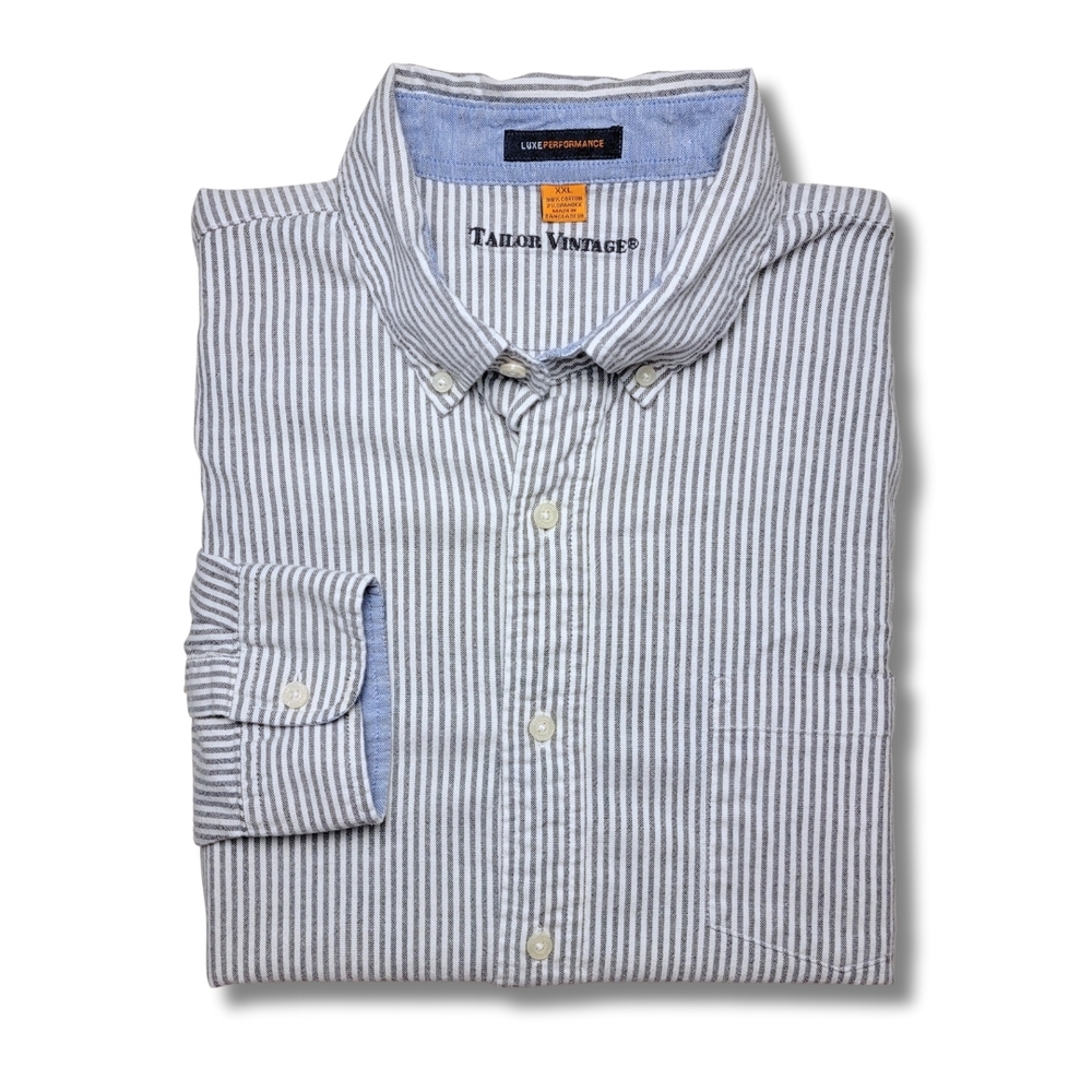 Tailor Vintage Luxe Performance Oxford Stripe Shirt XXL